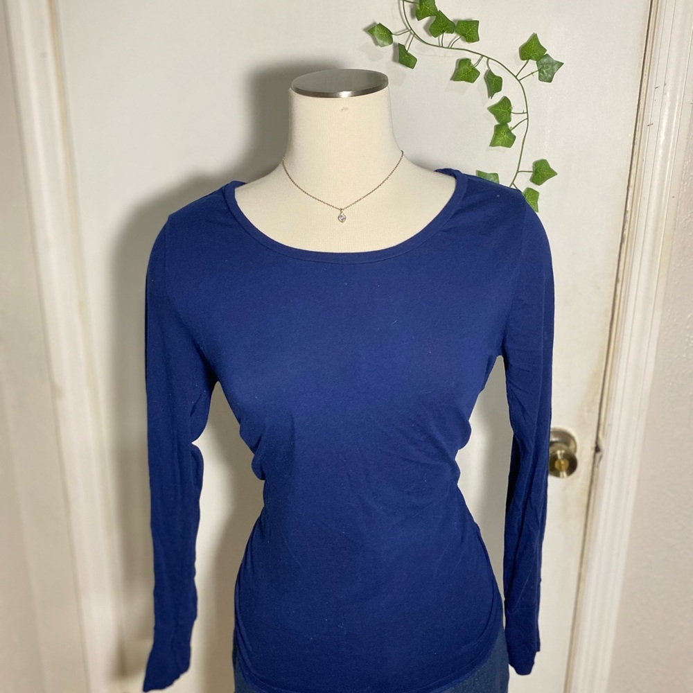 a.n.a Royal Blue Long Sleeve Top